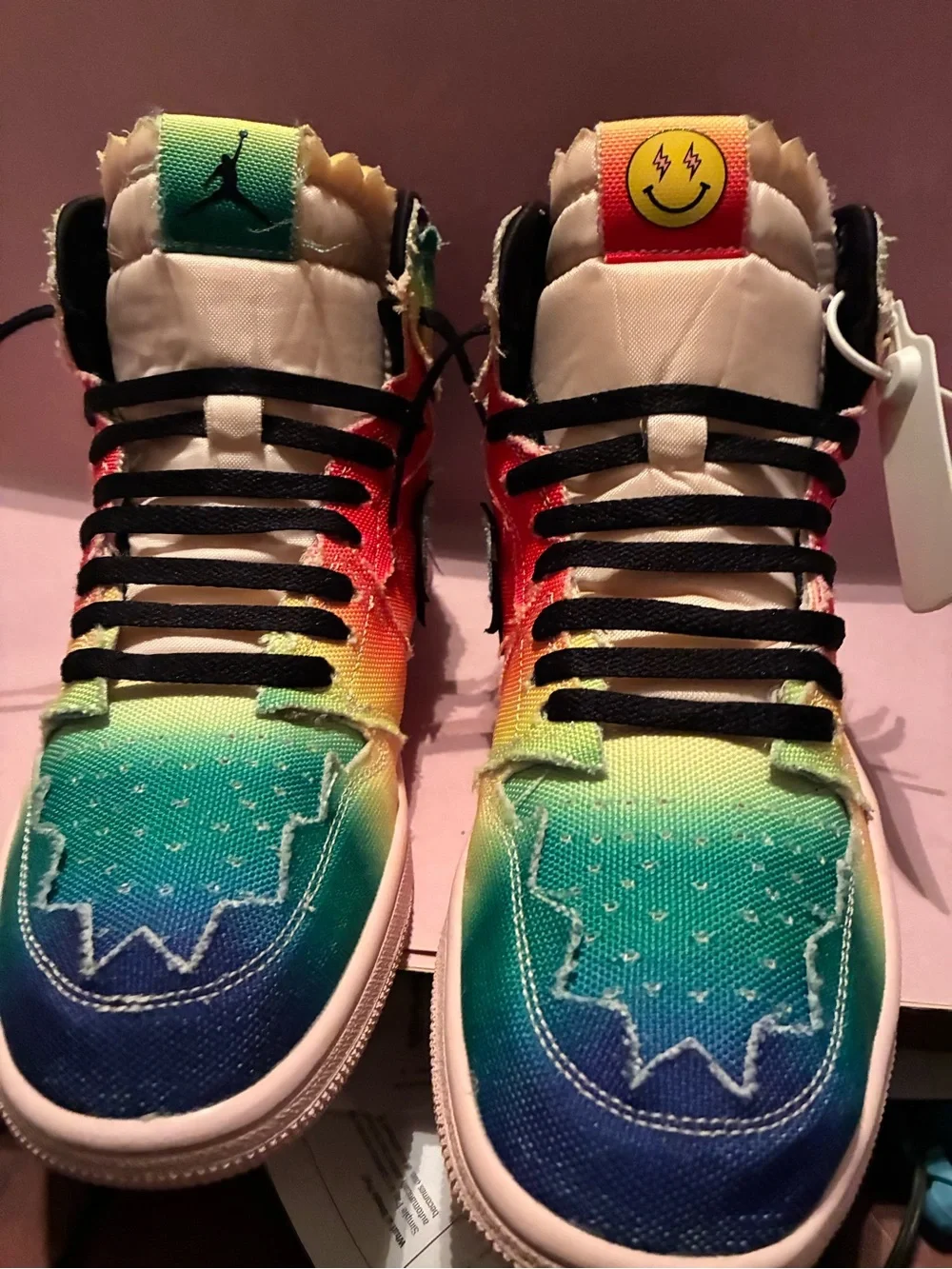 Jordan Men's J. Balvin Rainbow Low-Top Sneakers - Blue Green Yellow Orange Red